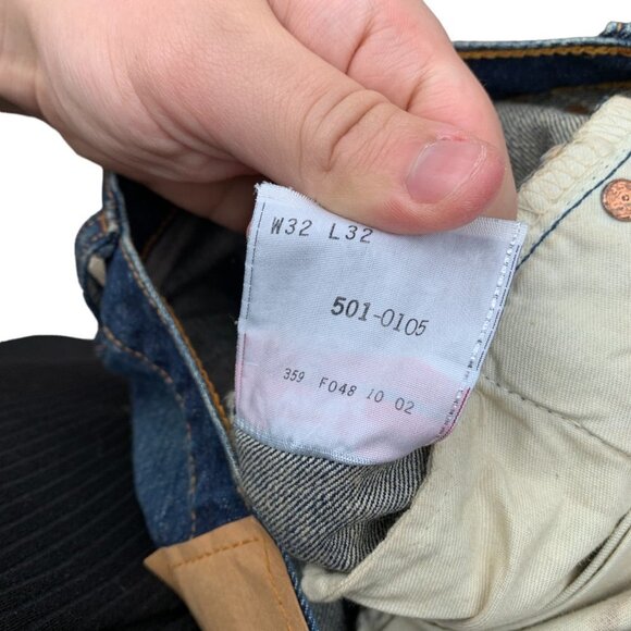 VINTAGE 2002 Levi's Blank Tab Jeans Size 32 Blue - Picture 6 of 10